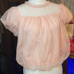 Chic Sheer Pink Blouse for Women